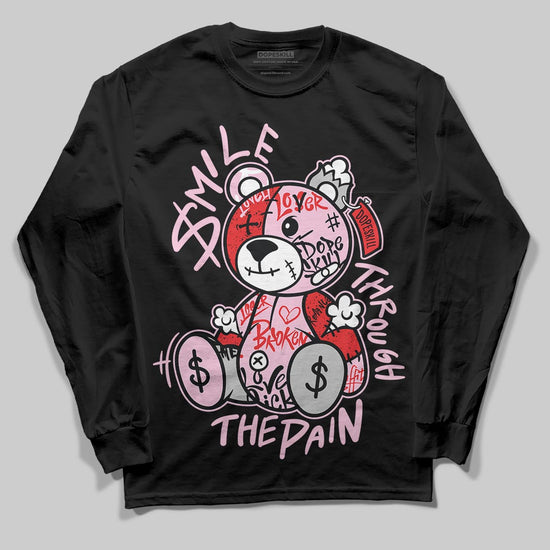 Awake NY x Air Jordan 5 Arctic Pink DopeSkill Long Sleeve T-Shirt Smile Through The Pain Graphic Streetwear - Black