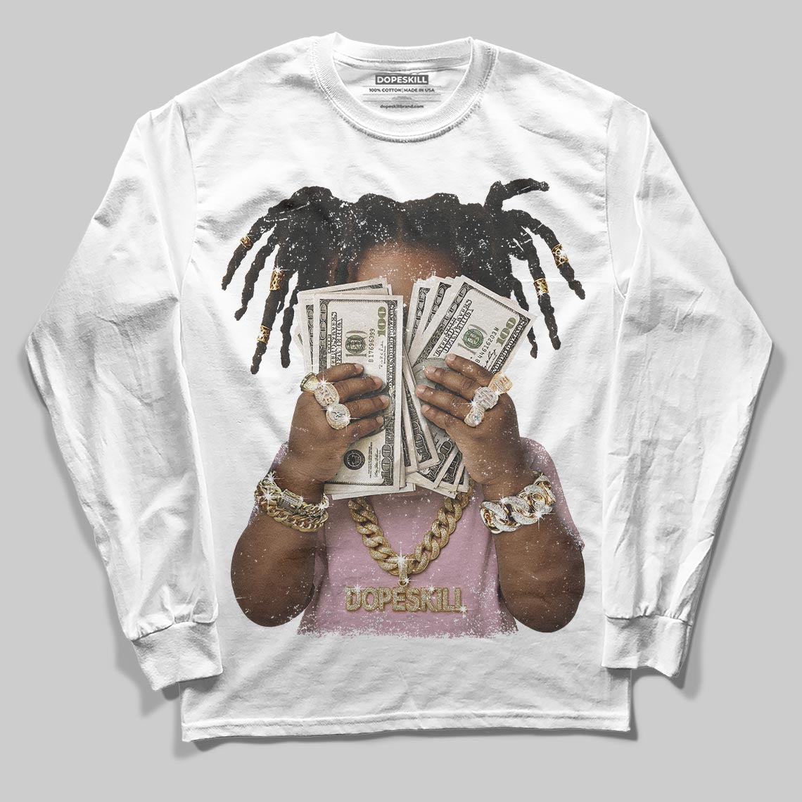 Jordan 5 OG “35th Anniversary” DopeSkill Long Sleeve T-Shirt Rich Youth Graphic Streetwear  White