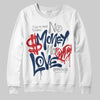 Jordan 4 SB “Summit White/Navy” DopeSkill Sweatshirt No Money No Love Typo Graphic Streetwear - White