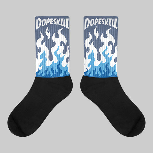 Diffused Blue 11s DopeSkill Sublimated Socks FIRE Graphic