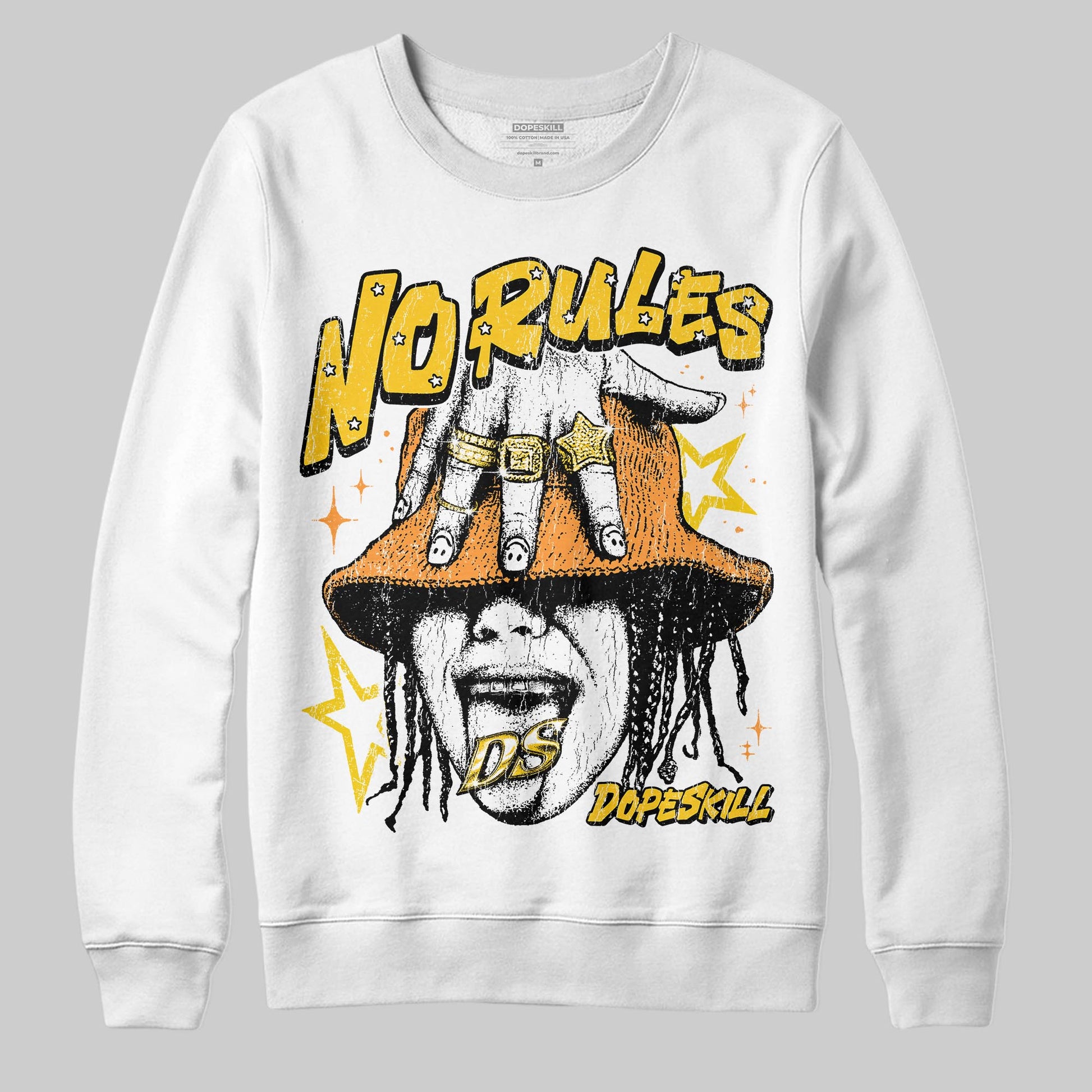 Yellow Sneakers DopeSkill Sweatshirt No Rules Graphic Streetwear - White