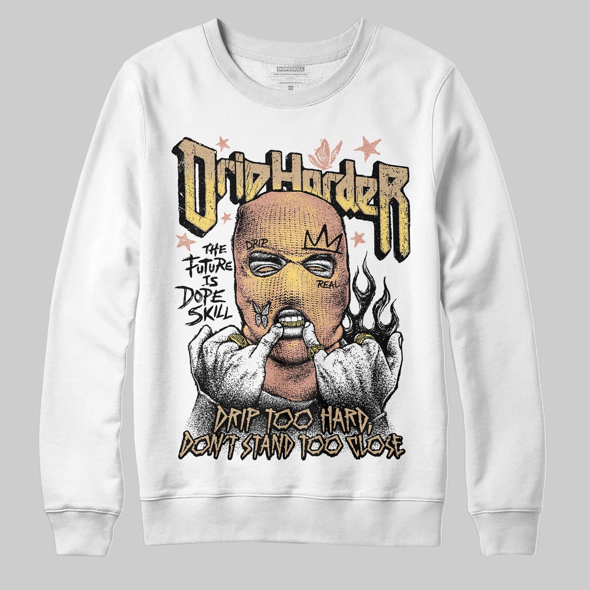 TAN Sneakers DopeSkill Sweatshirt Drip Harder Graphic Streetwear - White