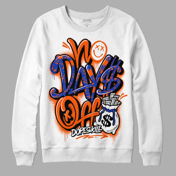 Dunk Low Futura Orange Blaze DopeSkill Sweatshirt No Days Off Graphic Streetwear - White