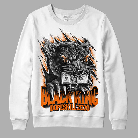 Orange, Black & White Sneakers DopeSkill Sweatshirt Black King Graphic Streetwear - White