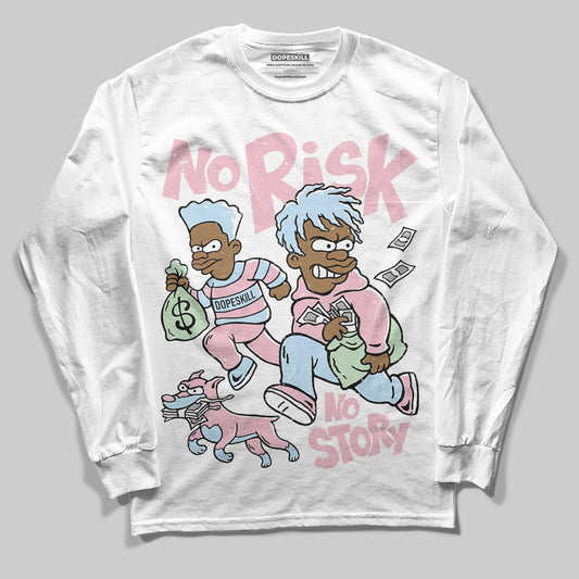 Jordan 4 Retro Valentine's Day (2026) (GS) DopeSkill Long Sleeve T-Shirt No Risk No Story Graphic Streetwear - White