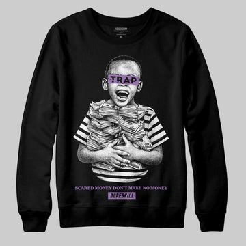 PURPLE Sneakers DopeSkill Sweatshirt Scared Money Don't Make No Money Graphic Streetwear - Black