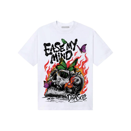 Black and White Sneakers DopeSkill T-Shirt Ease My Mind Graphic Streetwear - White 