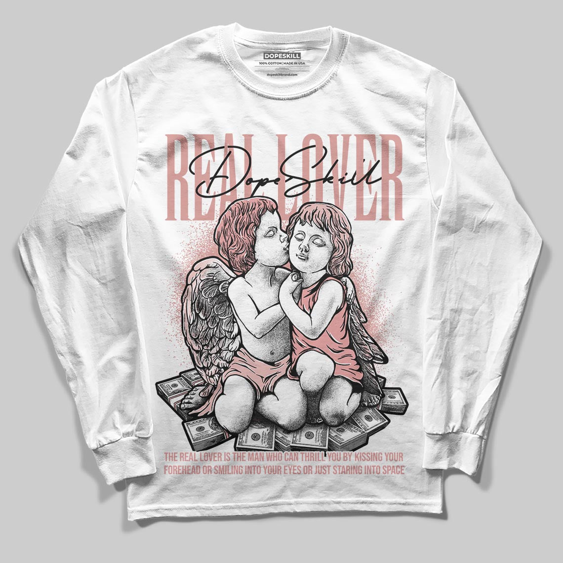 Jordan 40 “Dusty Rose” DopeSkill Long Sleeve T-Shirt Real Lover Graphic Streetwear - White