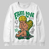 Jordan 5 “Lucky Green” DopeSkill Sweatshirt New Fake Love Graphic Streetwear - White