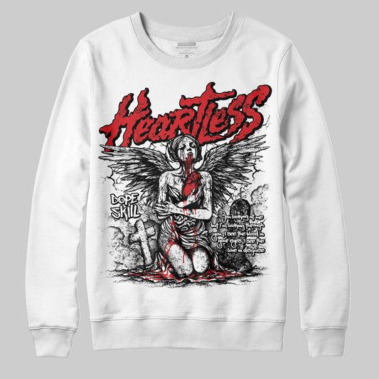 Jordan 3 Fire Red DopeSkill Sweatshirt Heartless Graphic Streetwear - White