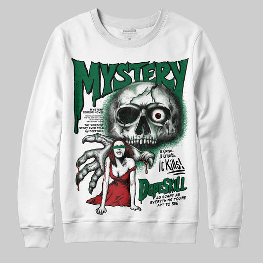 Jordan 13 GS “Pine Green” DopeSkill Sweatshirt Mystery Ghostly Grasp Graphic Streetwear - White