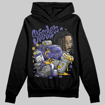 Jordan 4 Retro Lakers DopeSkill Hoodie Sweatshirt Stressless Graphic Streetwear - Black
