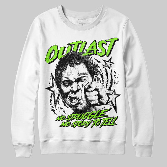 Neon Green Sneakers DopeSkill Sweatshirt Outlast Graphic Streetwear - White 