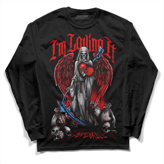 Jordan 11 Retro Cherry DopeSkill Long Sleeve T-Shirt New I'm Loving It Graphic Streetwear - Black