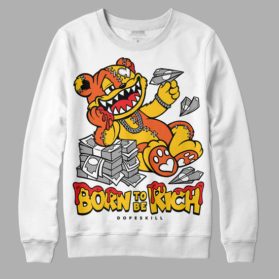 Yellow Sneakers DopeSkill Sweatshirt Born To Be Rich Graphic Streetwear - White