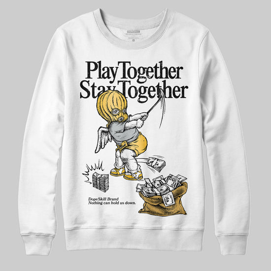 Jordan 12 "Phantom" DopeSkill Sweatshirt Play together, Stay together Graphic Streetwear - White