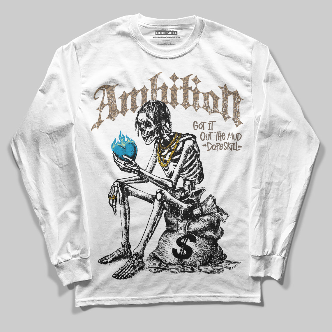 Jordan 3 GS “We Outside” DopeSkill Long Sleeve T-Shirt Ambition Graphic Streetwear - White 