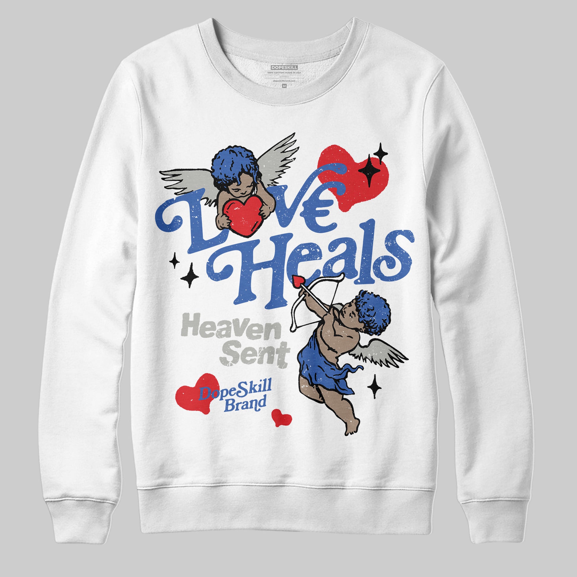 Jordan 3 “Lucky Shorts” DopeSkill Sweatshirt New Love Heals Graphic Streetwear - White