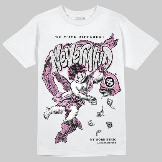 Jordan 4 WMNS “Orchid” DopeSkill T-Shirt Nevermind Graphic Streetwear - White 