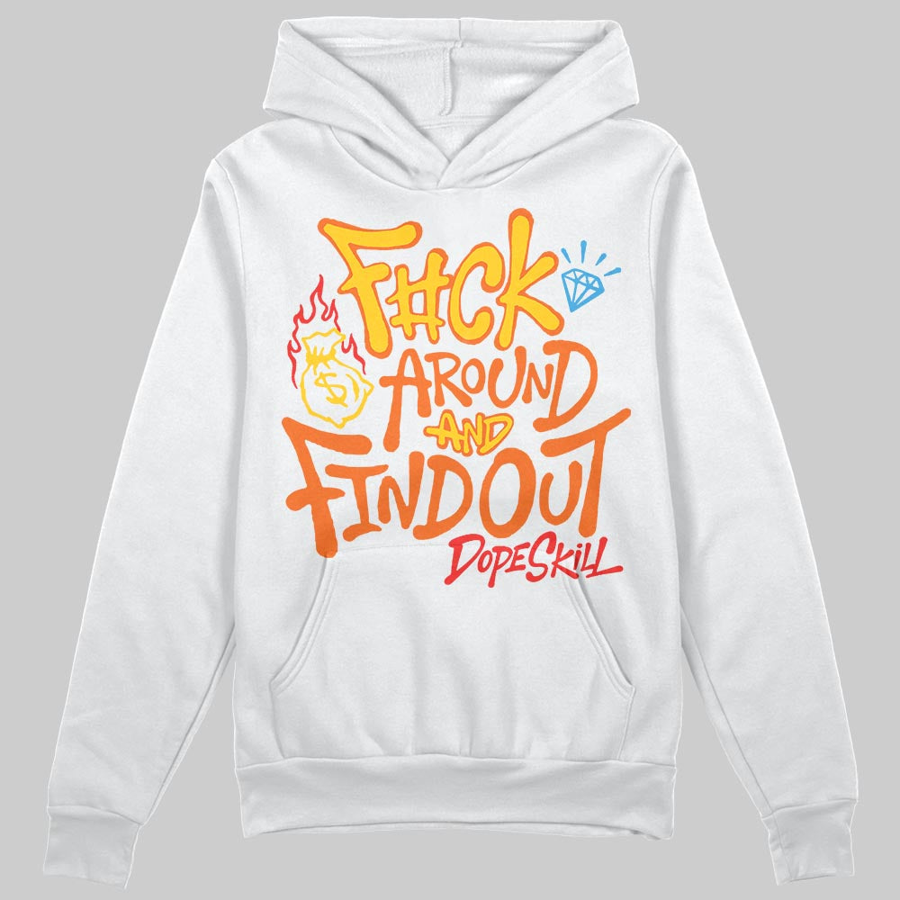 Yellow Sneakers DopeSkill Hoodie Sweatshirt F#ck Around And Find Out Graphic Streetwear - WHite