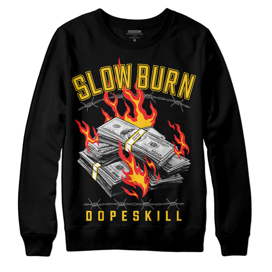 Yellow Sneakers DopeSkill Sweatshirt Slow Burn Graphic Streetwear - Black