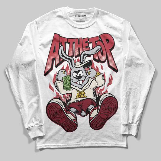 Jordan 4 “Sierra Red" DopeSkill Long Sleeve T-Shirt At The Top Graphic Streetwear - White