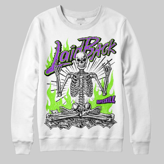 Neon Green Sneakers DopeSkill Sweatshirt Laid Back Graphic Streetwear - White