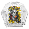 Jordan 4 Thunder DopeSkill Long Sleeve T-Shirt Money Don't Lie Graphic Streetwear - White