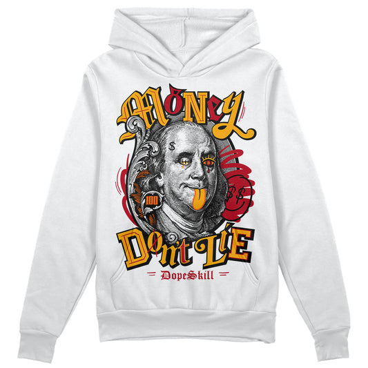 Jordan 7 Citrus DopeSkill Hoodie Sweatshirt Money Don't Lie Graphic Streetwear - White