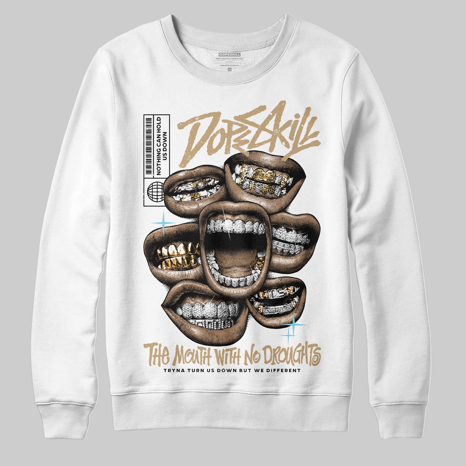 Jordan 11 City Pack “H-Town” DopeSkill Sweatshirt The Mouth With No Droughts Graphic Streetwear - White