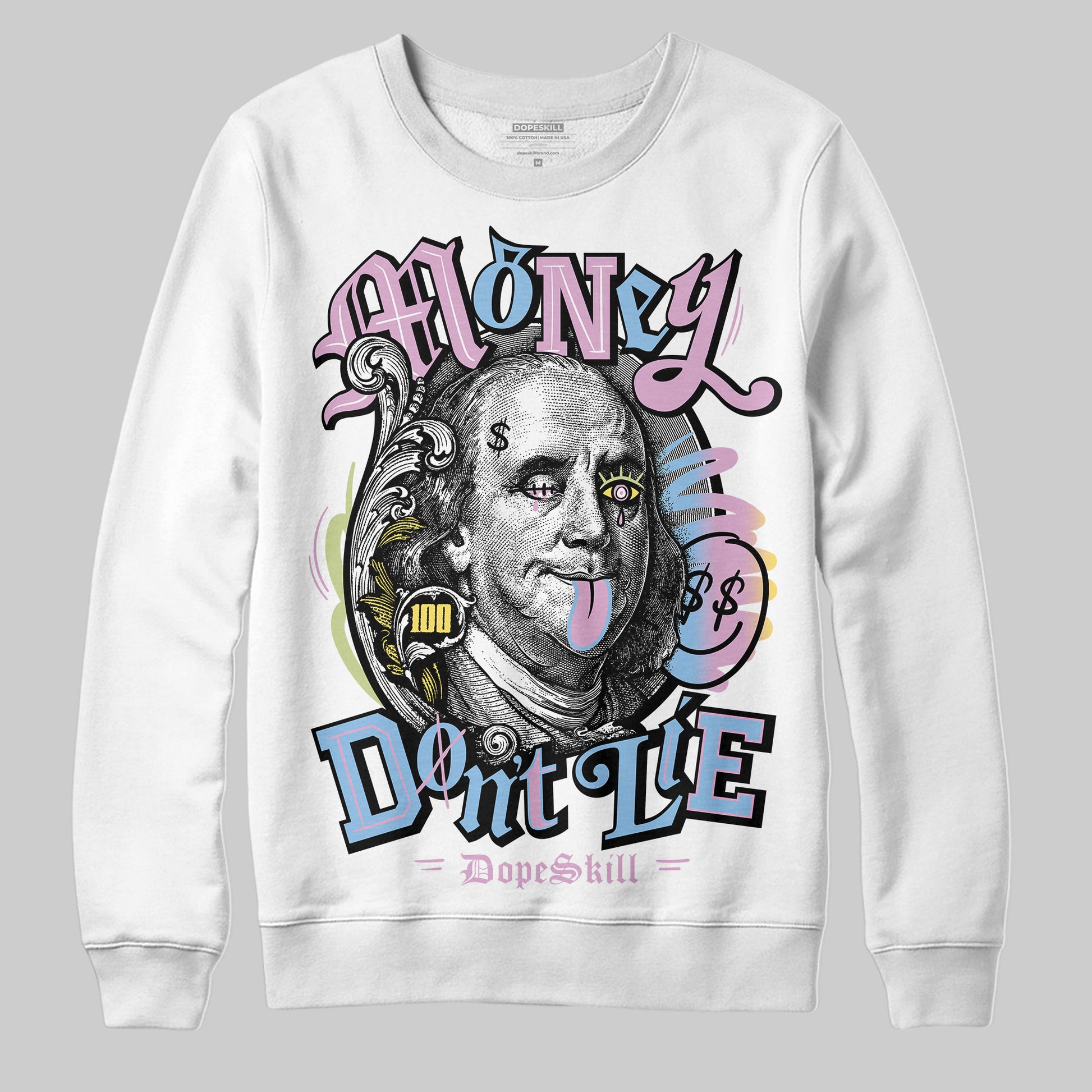 Jordan 5 “Year of the Snake” DopeSkill Sweatshirt Money Don't Lie Graphic Streetwear - White