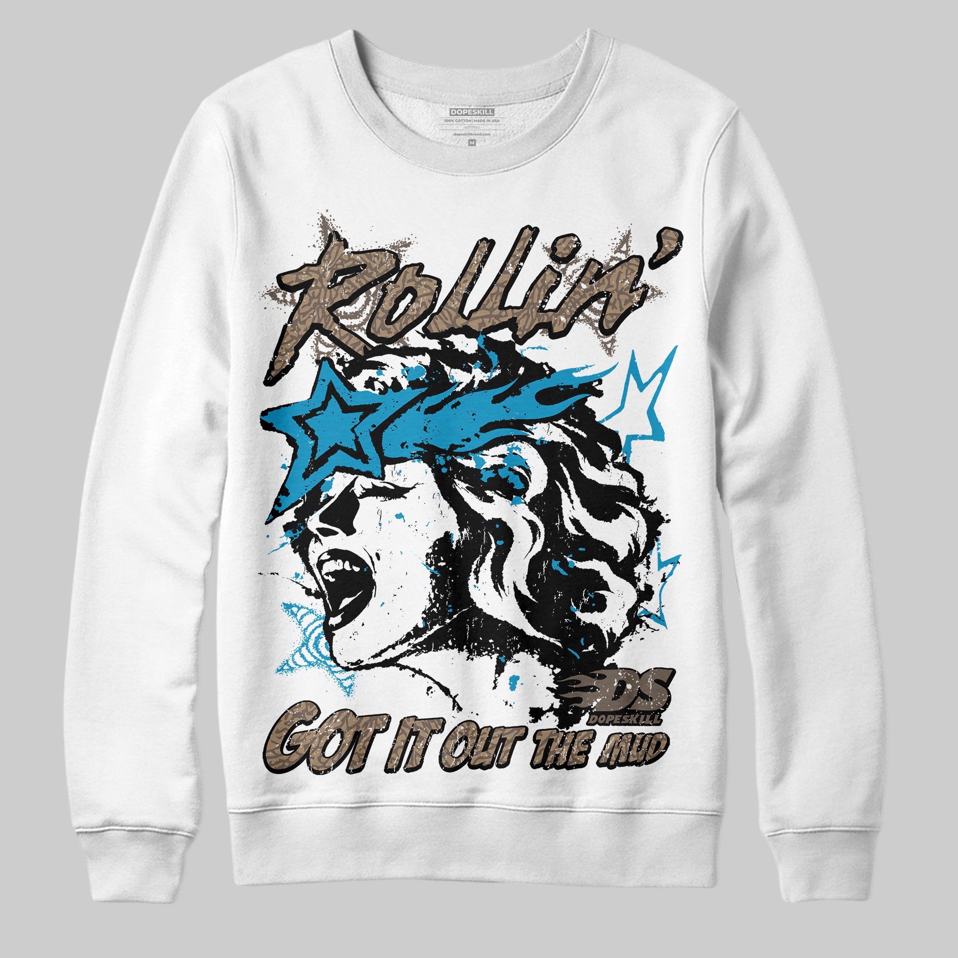 Jordan 3 GS “We Outside” DopeSkill Sweatshirt Got It Out The Mud Graphic Streetwear - White
