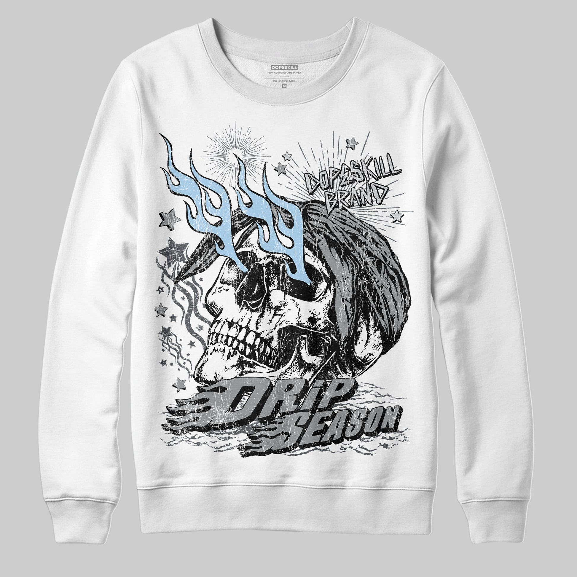 Jordan 5 Retro Wolf Grey (2026) DopeSkill Sweatshirt Drip Season Graphic Streetwear - White