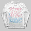 Jordan 4 Retro Valentine's Day (2026) (GS) DopeSkill Long Sleeve T-Shirt Money Is Our Motive Typo Graphic Streetwear - White