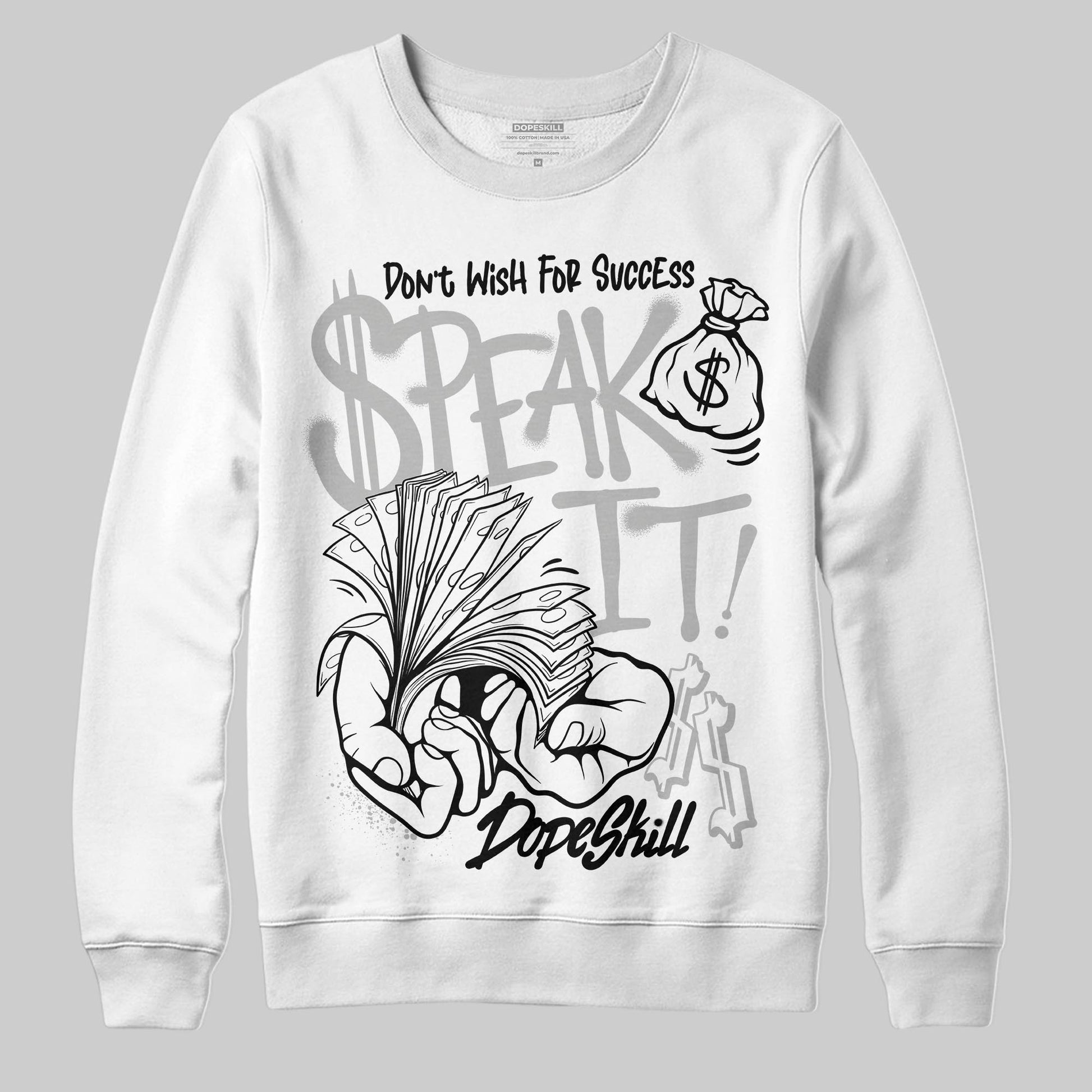 Jordan 10 OG “Steel” DopeSkill Sweatshirt Speak It Graphic Streetwear - White