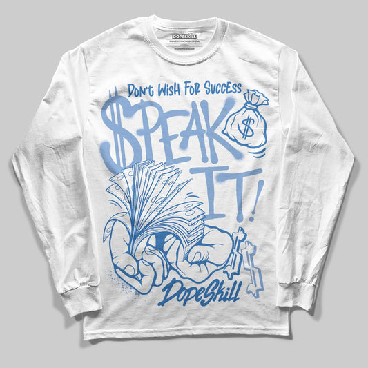 Jordan 4 WMNS 'Forget Me Not' DopeSkill Long Sleeve T-Shirt Speak It Graphic Streetwear - White