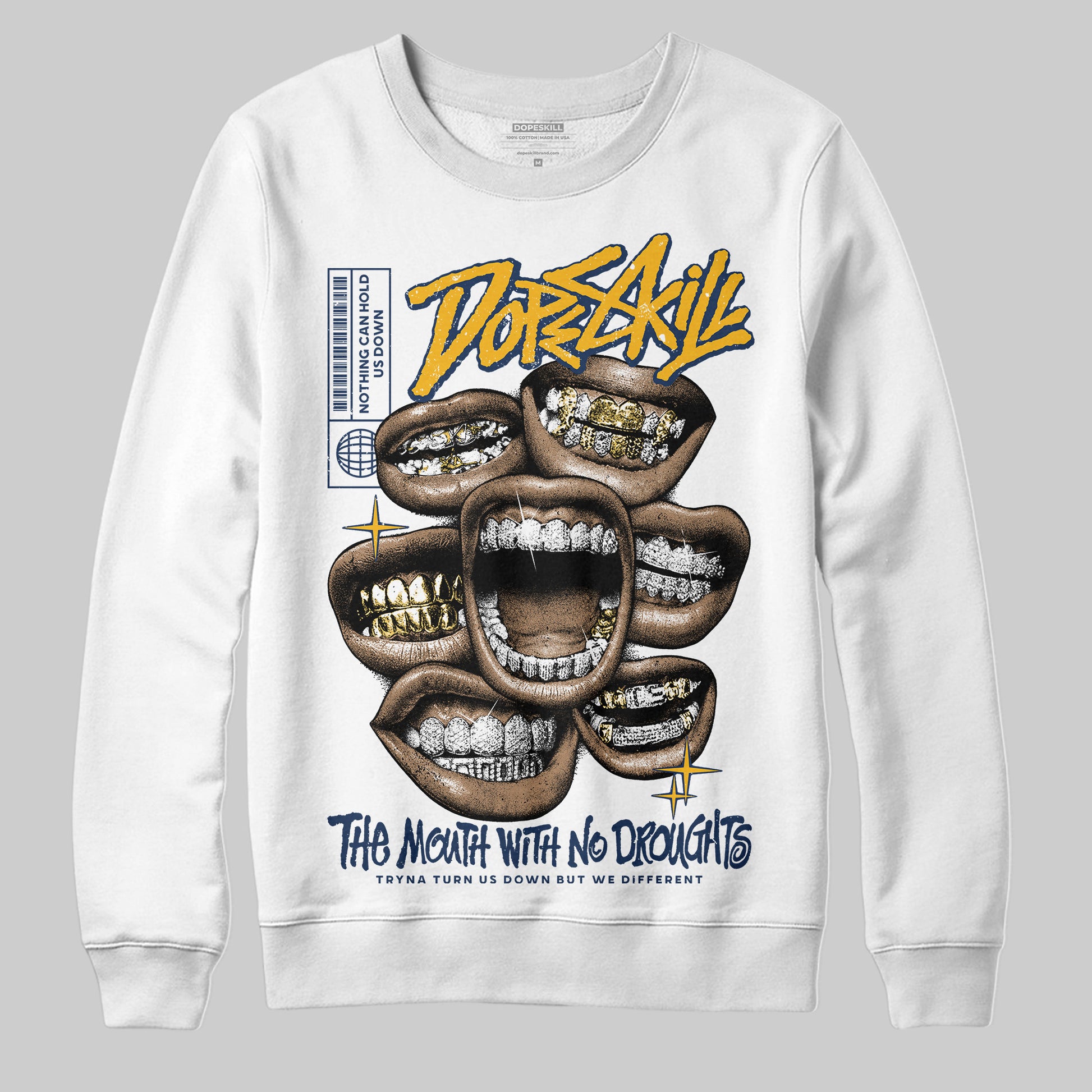Jordan 4 Retro ‘Dunk From Above’ DopeSkill Sweatshirt The Mouth With No Droughts Graphic Streetwear - White 