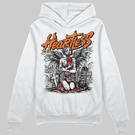 Orange, Black & White Sneakers DopeSkill Hoodie Sweatshirt Heartless Graphic Streetwear - White