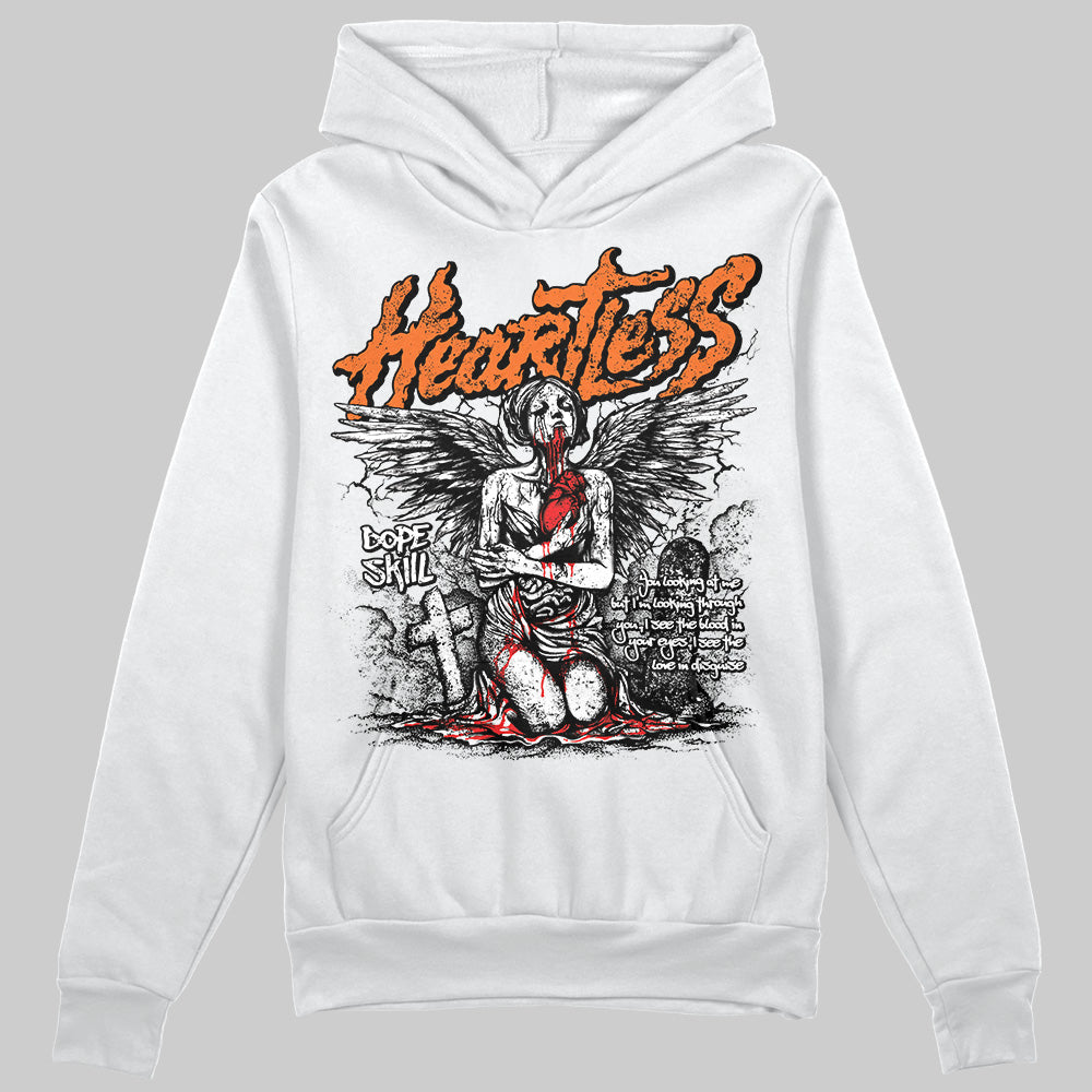 Orange, Black & White Sneakers DopeSkill Hoodie Sweatshirt Heartless Graphic Streetwear - White