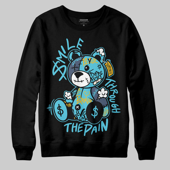 Jordan 11 Retro Gamma Blue (2025) DopeSkill Sweatshirt Smile Through The Pain Graphic Streetwear - Black