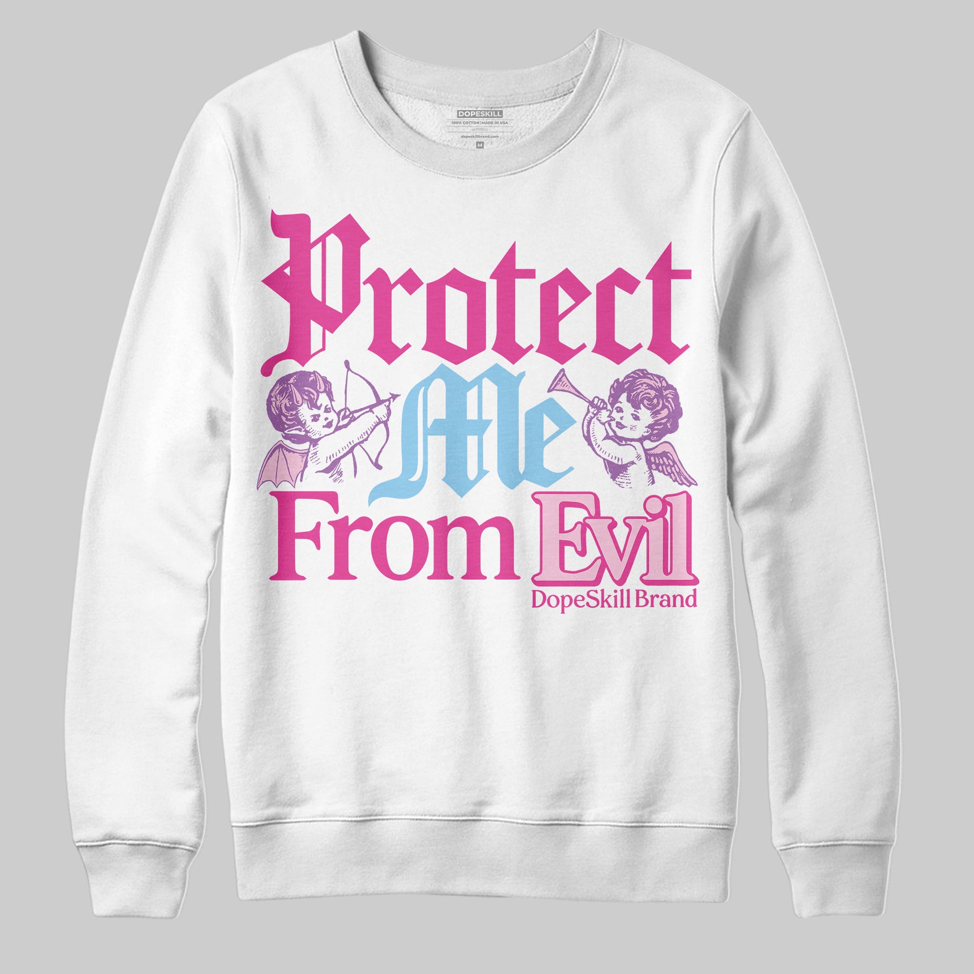 Jordan 6 “Doernbecher” DopeSkill Sweatshirt Protect Me From Evil Graphic Streetwear - White