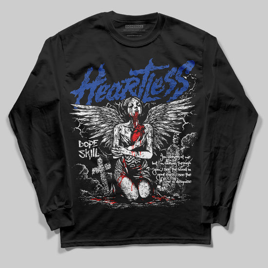 Royal Blue Sneakers DopeSkill Long Sleeve T-Shirt Heartless Graphic Streetwear - Black