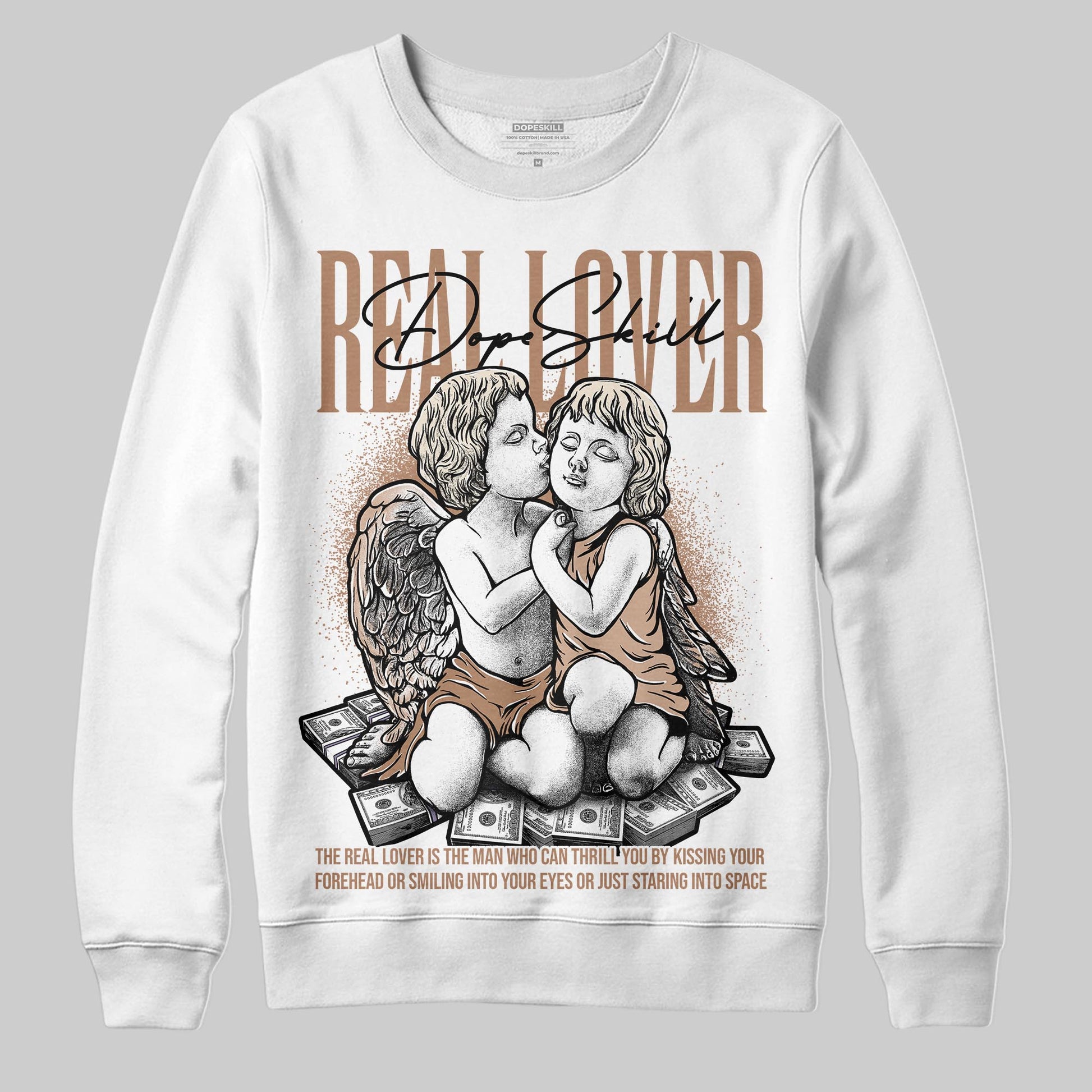 Jordan 4 Retro Cozy Girl DopeSkill Sweatshirt Real Lover Graphic Streetwear - White