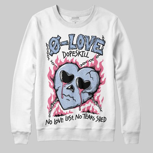 Jordan 3 GS “Denim/Pink Glow” DopeSkill Sweatshirt Crying Heart Graphic Streetwear - WHite 