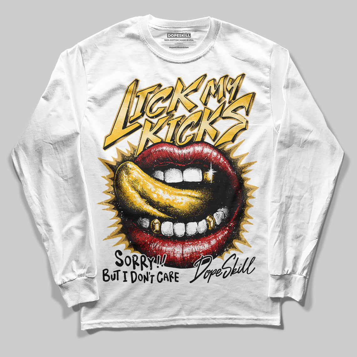 Jordan 12 "Phantom" DopeSkill Long Sleeve T-Shirt Lick My Kicks Graphic Streetwear - White