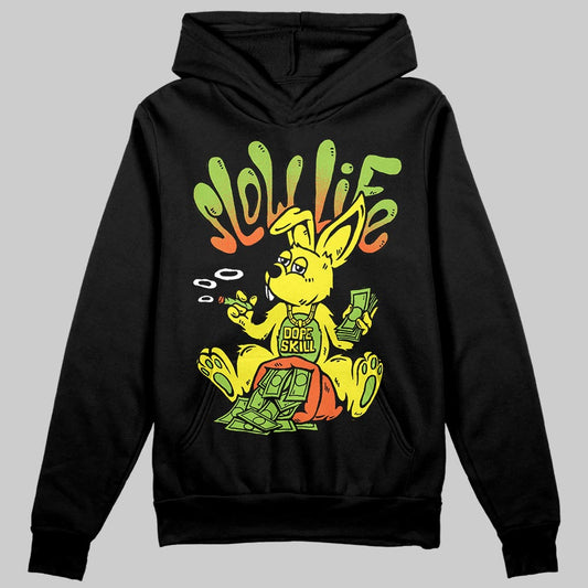 Neon Green Sneakers DopeSkill Hoodie Sweatshirt Slow Life Graphic Streetwear - Black