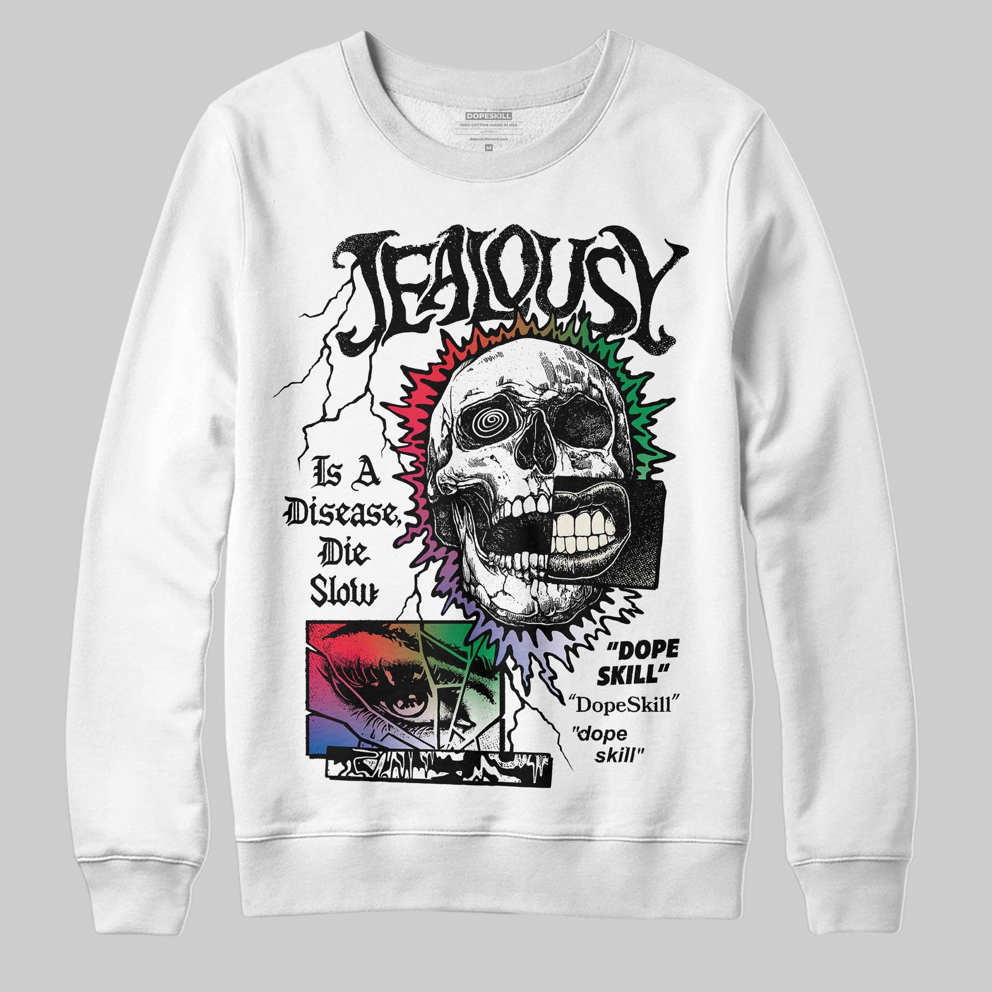 Jordan 11 Retro 285 Atlanta DopeSkill Sweatshirt Jealousy Graphic Streetwear -0 White