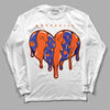 Dunk Low Futura Orange Blaze DopeSkill Long Sleeve T-Shirt Slime Drip Heart Graphic Streetwear - White