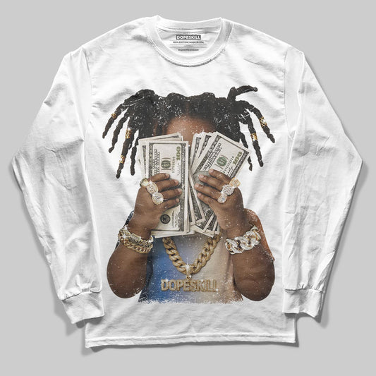 Jordan 17 Retro Low SP Infinite Archives DopeSkill Long Sleeve T-Shirt Rich Youth Graphic Streetwear - White
