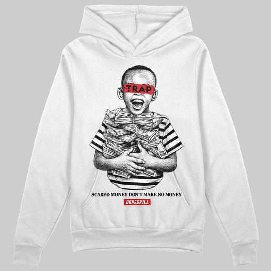 Black and White Sneakers DopeSkill Hoodie Scared Money Don't Make No Money Graphic Streetwear - White 